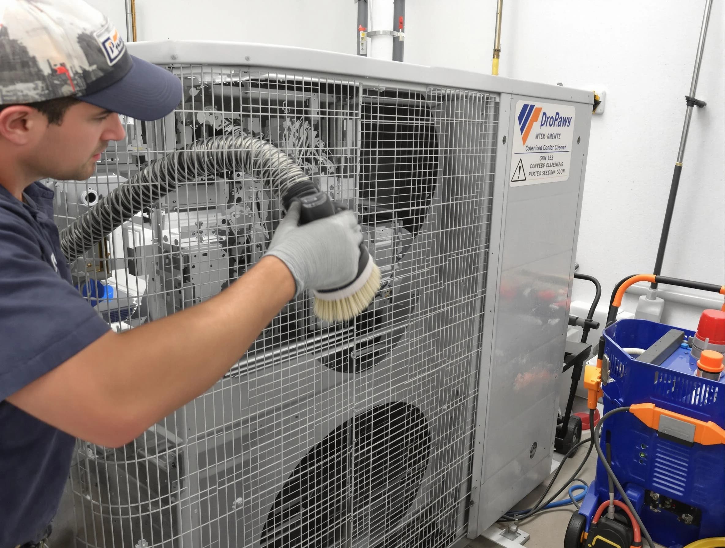 Suwanee Air Duct Cleaning specialist performing precision AC coil cleaning for improved system performance in Suwanee