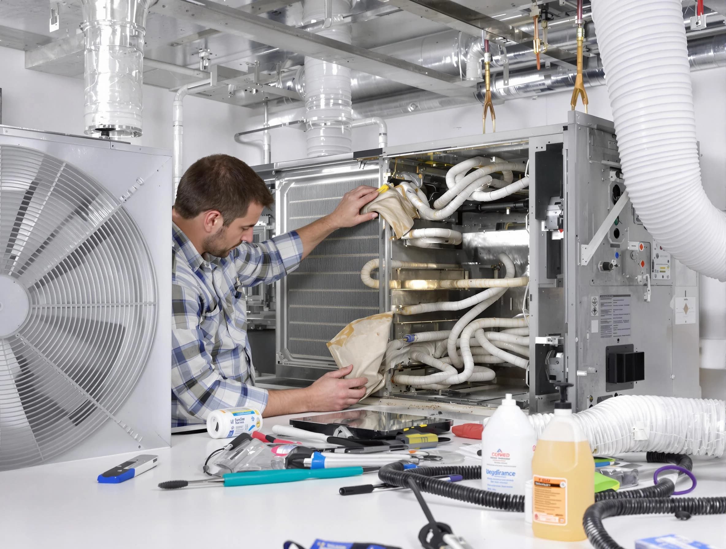 Suwanee Air Duct Cleaning specialist performing precision AC coil cleaning in Suwanee