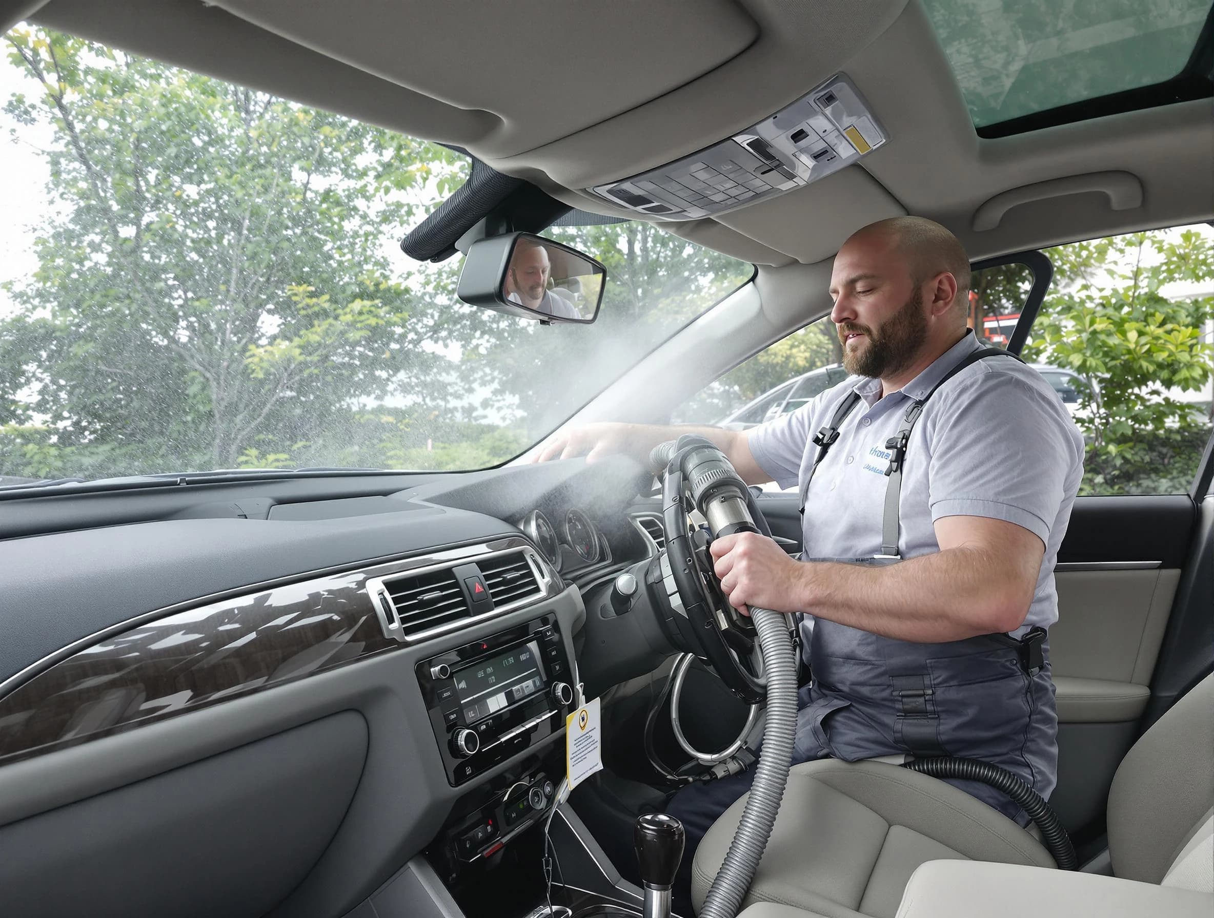 Suwanee Air Duct Cleaning specialist performing professional car duct cleaning in Suwanee