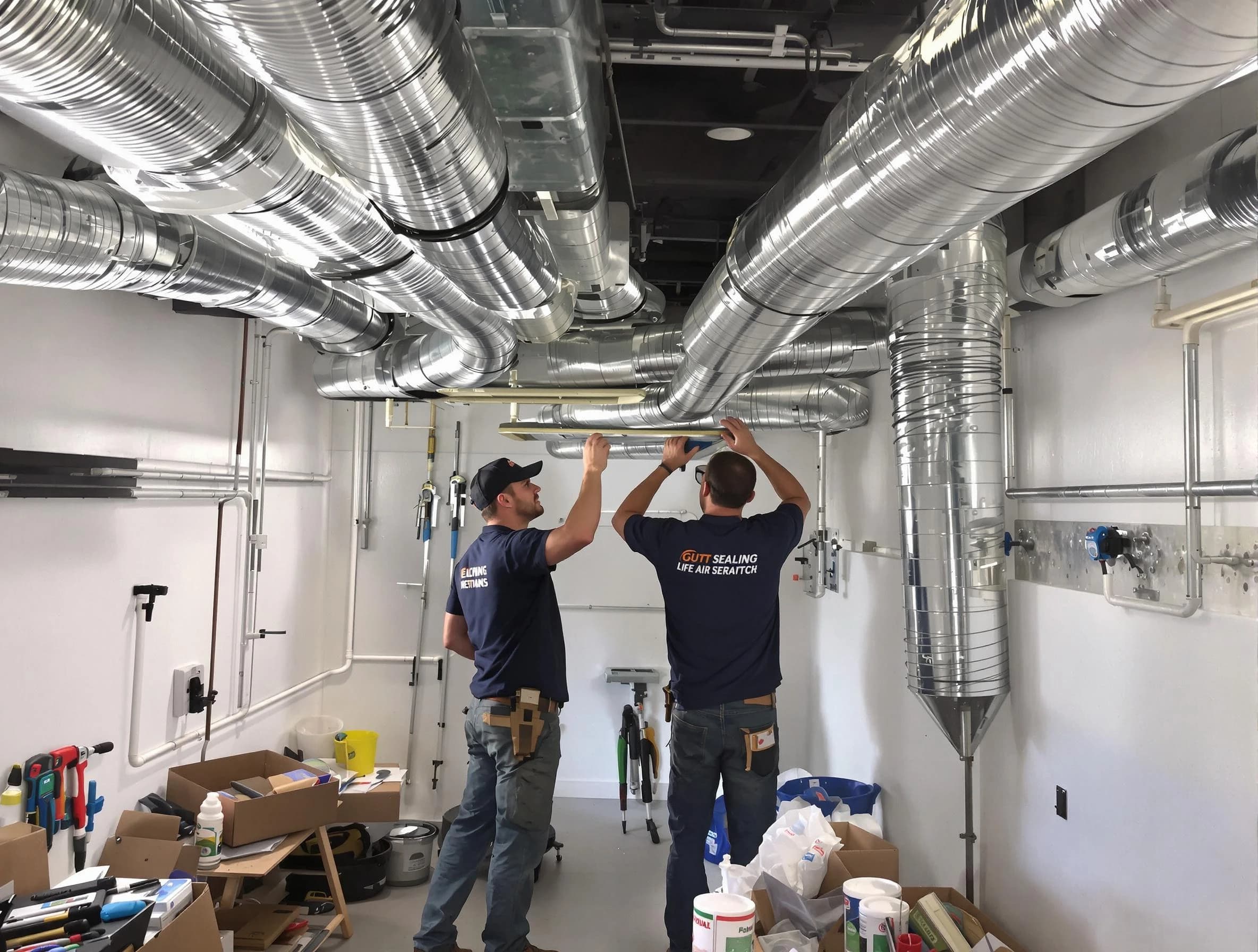 Suwanee Air Duct Cleaning technician applying professional duct sealing solutions in Suwanee