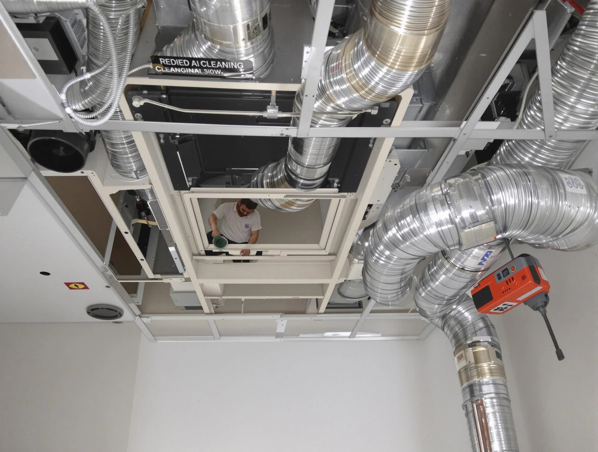 Suwanee Air Duct Cleaning technician performing detailed central duct system cleaning in Suwanee