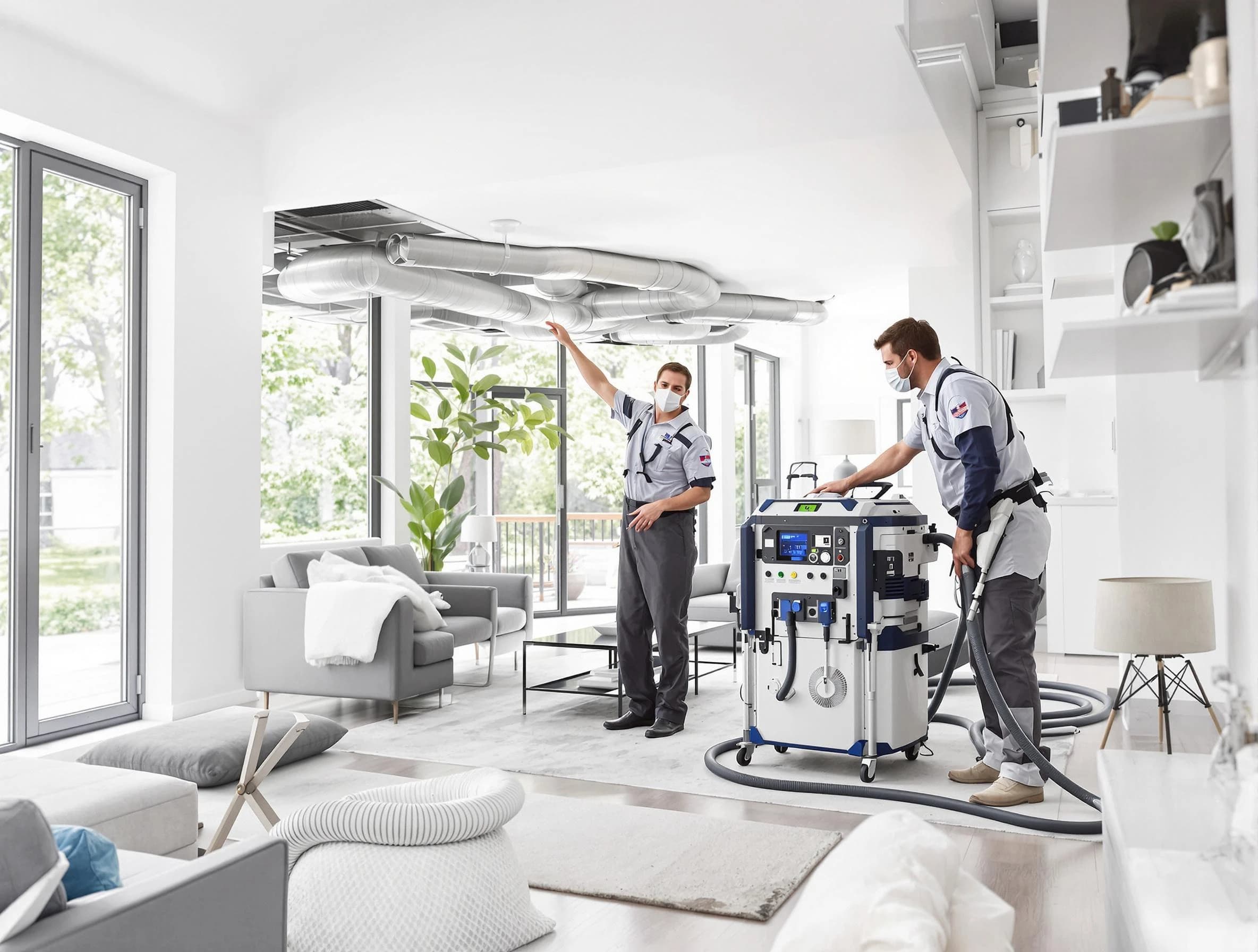 Suwanee Air Duct Cleaning professional conducting pure air duct cleaning with state-of-the-art equipment in Suwanee