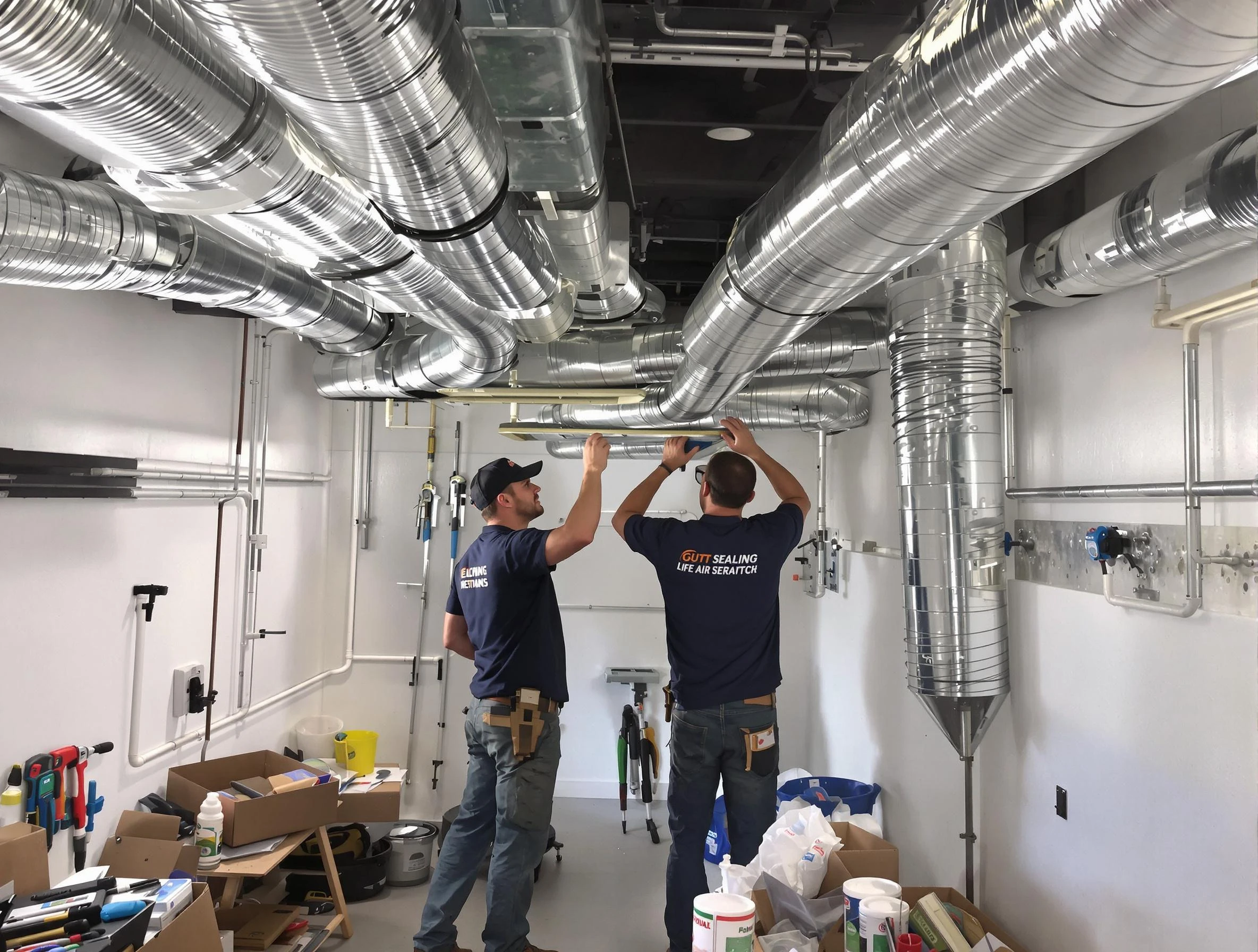 Suwanee Air Duct Cleaning technician applying professional duct sealing solutions in Suwanee