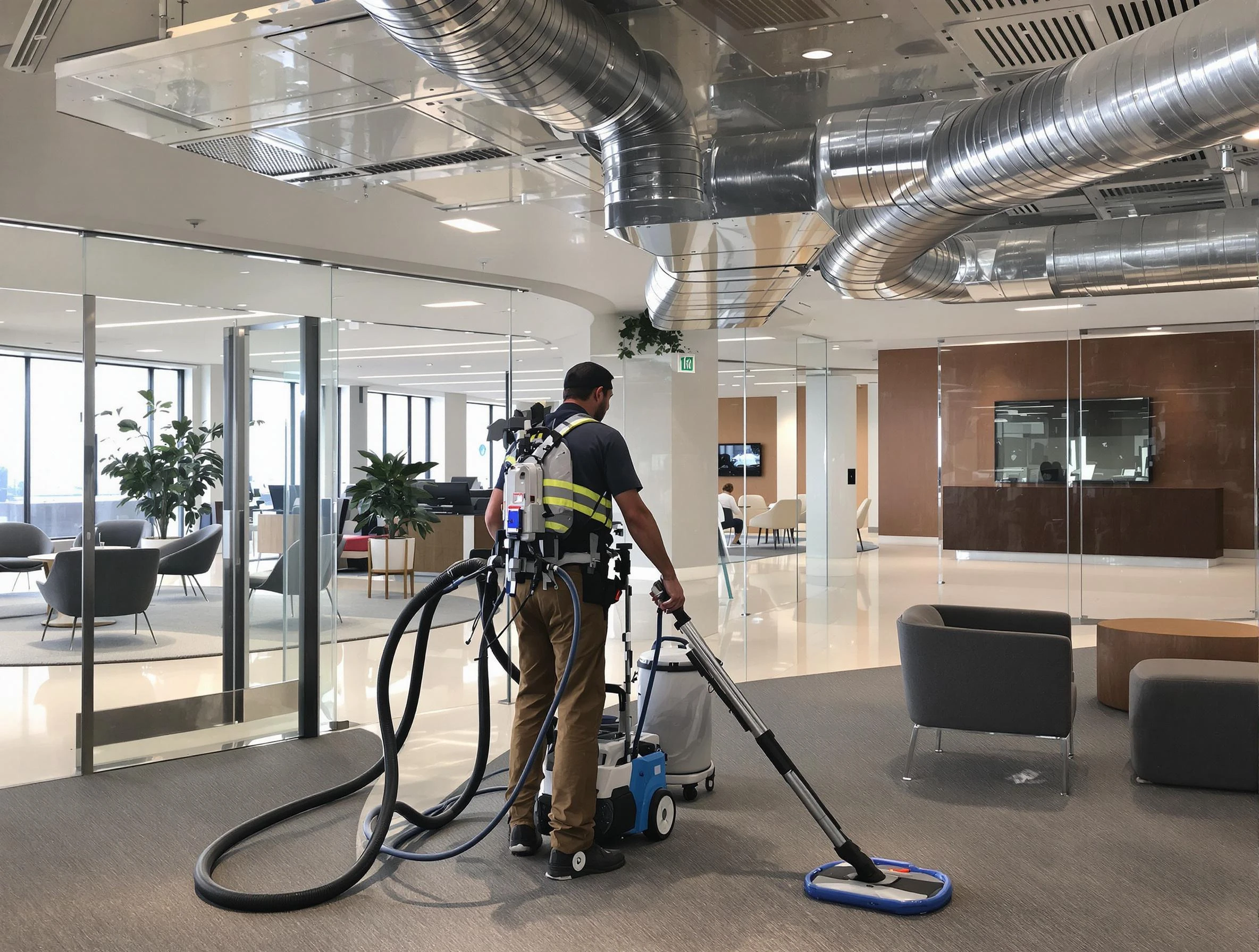 Commercial duct cleaning service by Suwanee Air Duct Cleaning in Suwanee